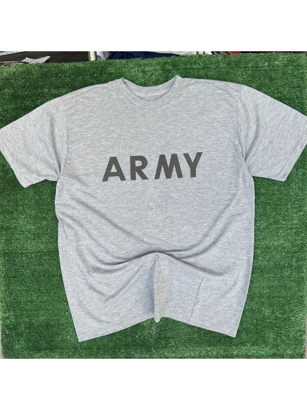 Vintage Y2K US Army Fitness Training PT T-Shirt Gray L Gym Military Exercise